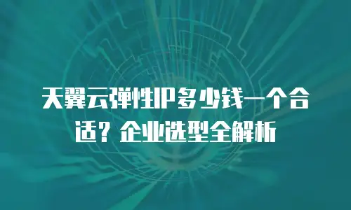 天翼云弹性IP多少钱一个合适？企业选型全解析