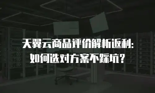 天翼云商品评价解析返利：如何选对方案不踩坑？
