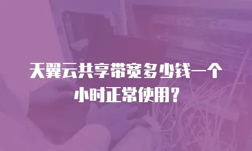 天翼云共享带宽多少钱一个小时正常使用？