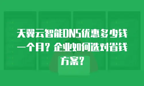 天翼云智能DNS优惠多少钱一个月？企业如何选对省钱方案？