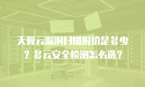 天翼云漏洞扫描报价是多少？多云安全检测怎么选？