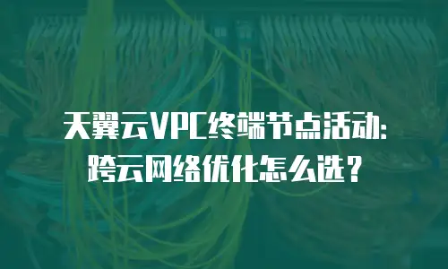 天翼云VPC终端节点活动：跨云网络优化怎么选？