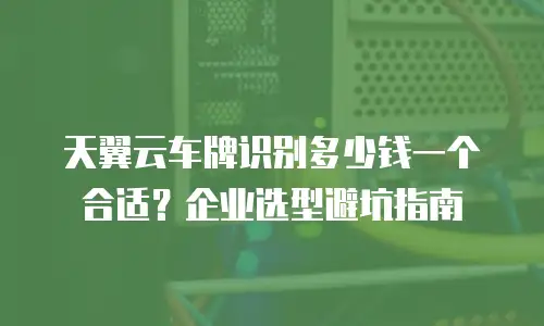 天翼云车牌识别多少钱一个合适？企业选型避坑指南