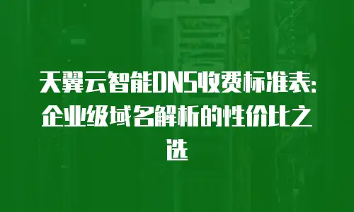 天翼云智能DNS收费标准表：企业级域名解析的性价比之选