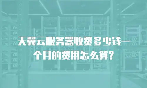 天翼云服务器收费多少钱一个月的费用怎么算？