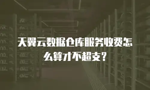 天翼云数据仓库服务收费怎么算才不超支？