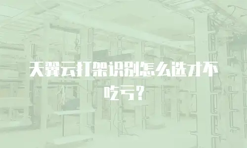 天翼云打架识别怎么选才不吃亏？