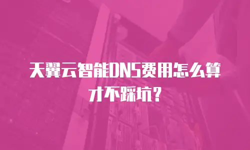 天翼云智能DNS费用怎么算才不踩坑？