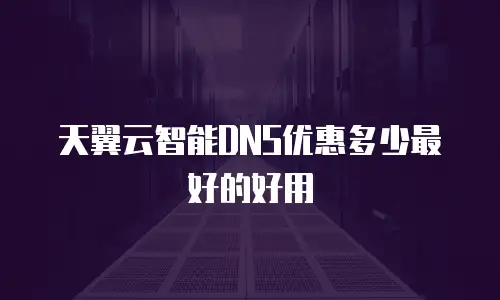 天翼云智能DNS优惠多少最好的好用