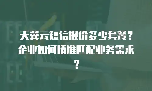 天翼云短信报价多少套餐？企业如何精准匹配业务需求？
