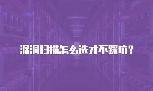 漏洞扫描怎么选才不踩坑？