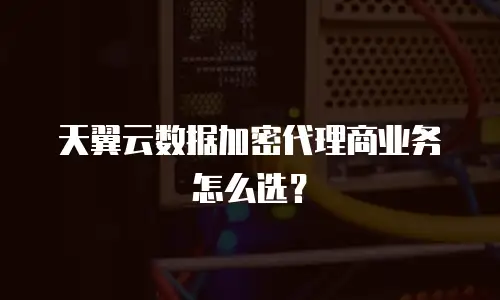 天翼云数据加密代理商业务怎么选？