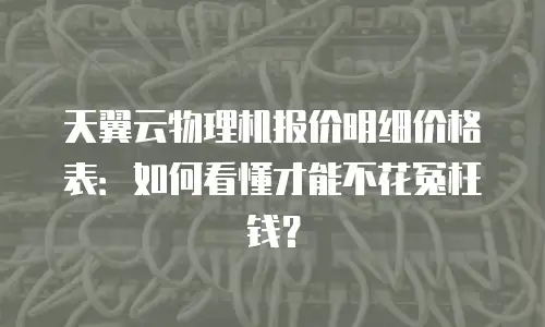 天翼云物理机报价明细价格表：如何看懂才能不花冤枉钱？