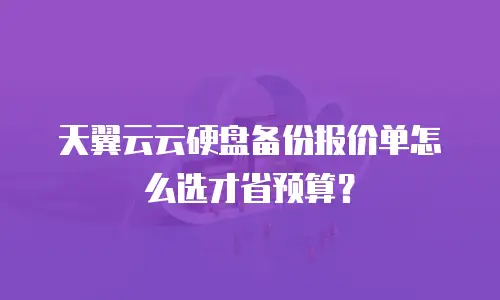 天翼云云硬盘备份报价单怎么选才省预算？