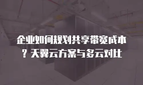 企业如何规划共享带宽成本？天翼云方案与多云对比