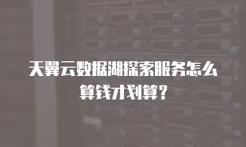 天翼云数据湖探索服务怎么算钱才划算？