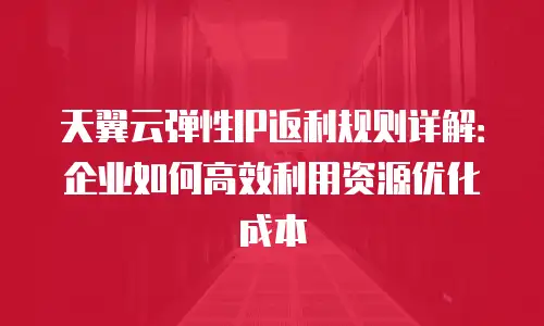 天翼云弹性IP返利规则详解：企业如何高效利用资源优化成本
