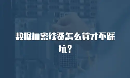 数据加密续费怎么算才不踩坑？