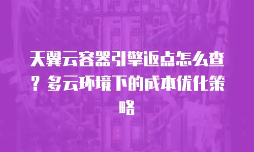 天翼云容器引擎返点怎么查？多云环境下的成本优化策略