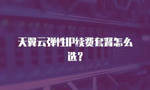 天翼云弹性IP续费套餐怎么选？