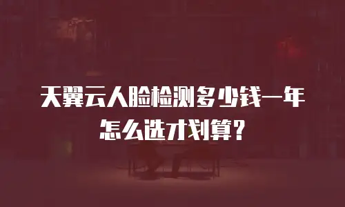 天翼云人脸检测多少钱一年怎么选才划算？