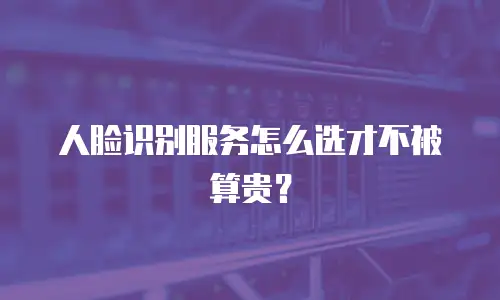 人脸识别服务怎么选才不被算贵？
