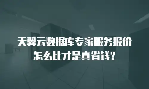 天翼云数据库专家服务报价怎么比才是真省钱？