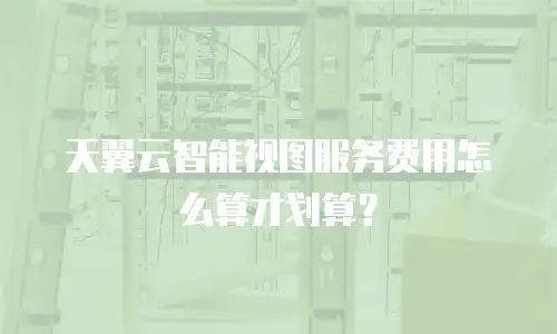 天翼云智能视图服务费用怎么算才划算？