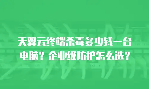 天翼云终端杀毒多少钱一台电脑？企业级防护怎么选？