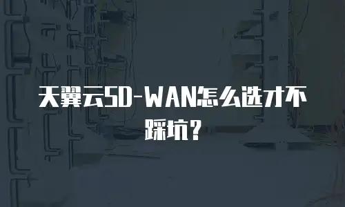天翼云SD-WAN怎么选才不踩坑？