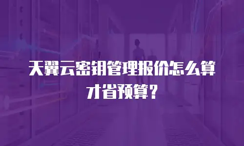 天翼云密钥管理报价怎么算才省预算？