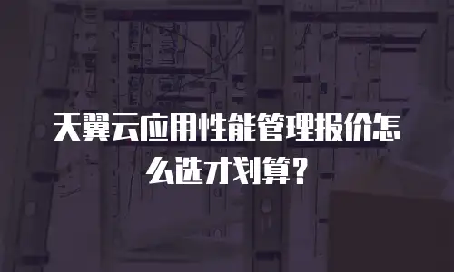 天翼云应用性能管理报价怎么选才划算？