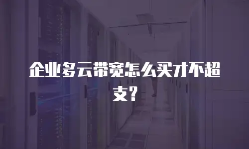 企业多云带宽怎么买才不超支？