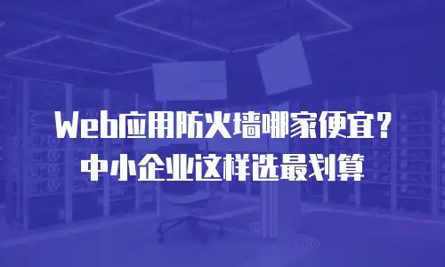 Web应用防火墙哪家便宜？中小企业这样选最划算