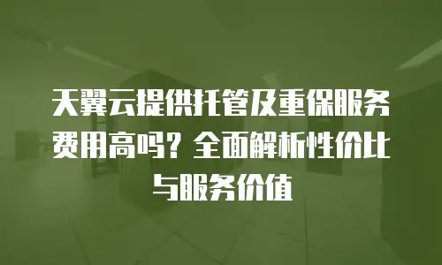 天翼云提供托管及重保服务费用高吗？全面解析性价比与服务价值