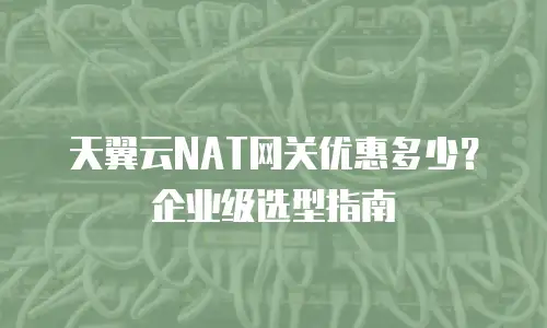 天翼云NAT网关优惠多少？企业级选型指南