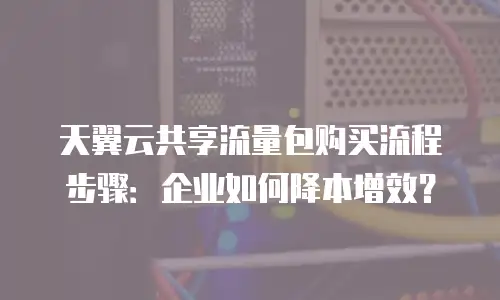 天翼云共享流量包购买流程步骤：企业如何降本增效？