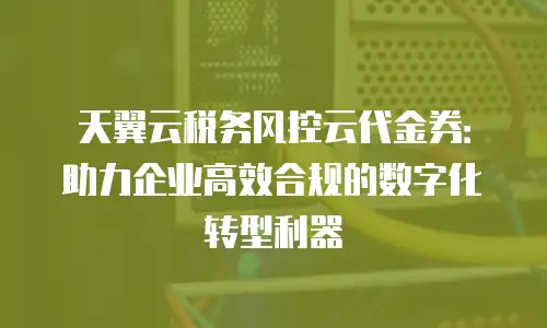 天翼云税务风控云代金券：助力企业高效合规的数字化转型利器