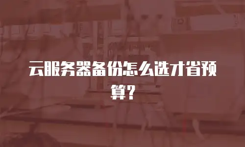 云服务器备份怎么选才省预算？