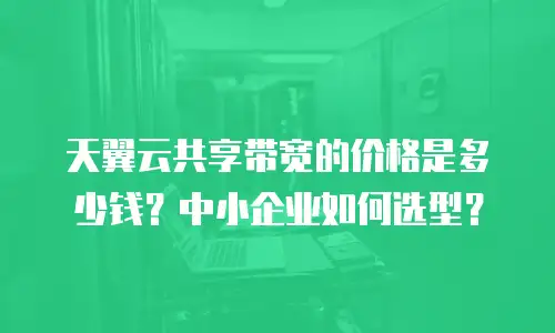 天翼云共享带宽的价格是多少钱？中小企业如何选型？