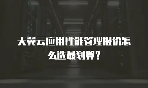 天翼云应用性能管理报价怎么选最划算？