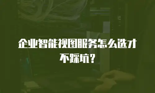 企业智能视图服务怎么选才不踩坑？