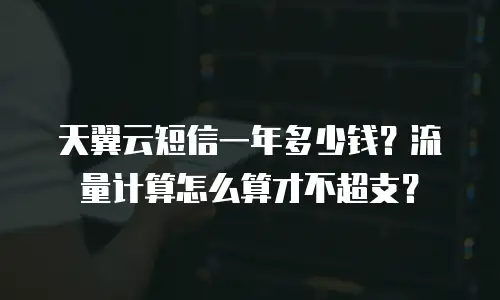 天翼云短信一年多少钱？流量计算怎么算才不超支？