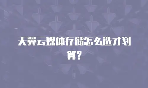 天翼云媒体存储怎么选才划算？