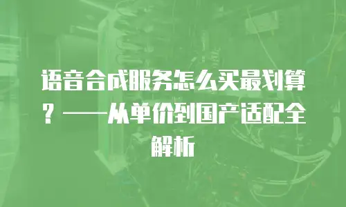 语音合成服务怎么买最划算？&mdash;&mdash;从单价到国产适配全解析