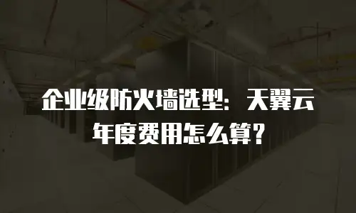 企业级防火墙选型：天翼云年度费用怎么算？