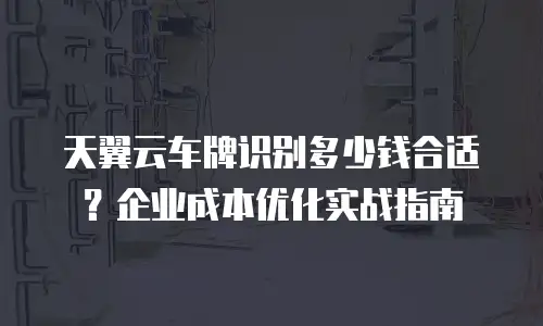 天翼云车牌识别多少钱合适？企业成本优化实战指南
