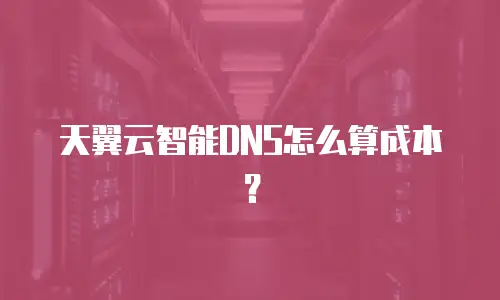 天翼云智能DNS怎么算成本？