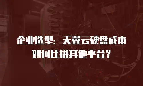 企业选型：天翼云硬盘成本如何比拼其他平台？