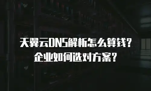 天翼云DNS解析怎么算钱？企业如何选对方案？